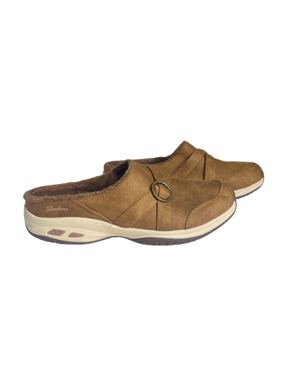 Skechers Slip On Mules Shoes Womens Size 8.5 Brown Air-Cooled Memory Foam